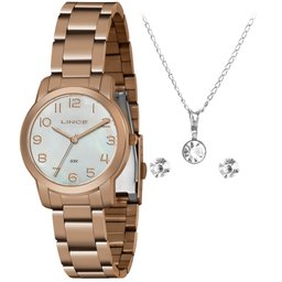 Relógio Pulso Quartz Analógico Lince Lrr4700l + Brinde Bronze Unico - 1