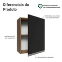 Ver imagem 3 de Armário Aéreo 50cm 1 Porta Rustic/preto Glamy Madesa