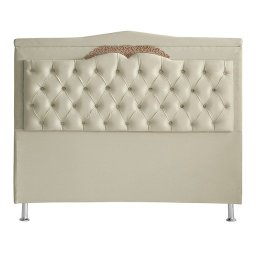 Cabeceira de Cama Box Madri Casal 140 Cm Suede Porcelana Ec Móveis - 1