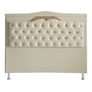 Cabeceira de Cama Box Madri Casal 140 Cm Suede Porcelana Ec Móveis