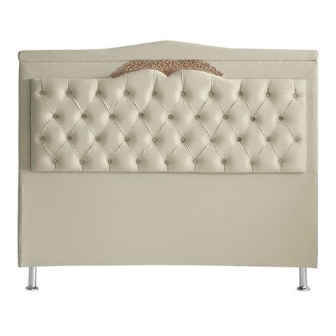 Cabeceira de Cama Box Madri Casal 140 Cm Suede Porcelana Ec Móveis