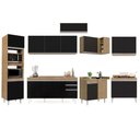 Ver imagem 6 de Armário de Cozinha Modulada de Canto 8 Peças CP08 Balcão com Tampo Castanho/Preto - Lumil