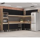 Ver imagem 2 de Armário de Cozinha Modulada de Canto 8 Peças CP08 Balcão com Tampo Castanho/Preto - Lumil