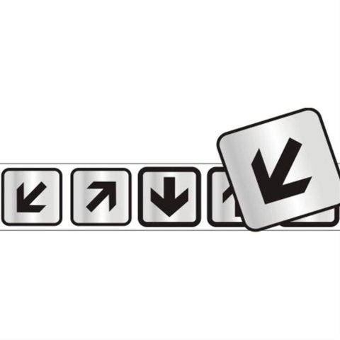 5 Placas de Alumínio Auto-adesiva 5x5cm Seta -100 Cg - Sinalize Placa Auto-ades.(seta)c/5pcs 5x5cm 1