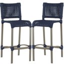 Ver imagem 1 de 2 Banquetas Haiti em Corda Náutica Alumínio Balcão Edícula Trama Original