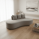 Ver mais imagens de Sofá Tóquio Puff Orgânico Suede 200cm com 3 Almofadas Design Curvo Luxo para Sala e Recepção:Cinza