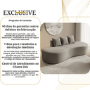 Ver imagem 4 de Sofá Tóquio Puff Orgânico Suede 200cm com 3 Almofadas Design Curvo Luxo para Sala e Recepção:Cinza