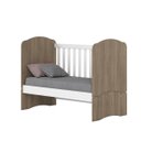 Ver imagem 4 de Berço Mini-cama Quarto para Bebê 2 em 1 - Bala de Menta - Rústico / Branco