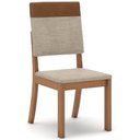 Ver imagem 1 de Cadeira Jantar Estofada Pé Madeira Kit 6 Maelis Veludo Creme/caramelo H02 - Mpozenato