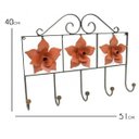 Ver imagem 2 de Cabide de Parede em Ferro Rústico em Ferro e Lata com Flores Artesanais Libertas Rosas Artesanato La