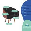 Ver imagem 4 de Poltrona Jade Decorativa Moderna Sala de Estar Quarto Escritório Conforto Corano Nozes e Suede Pés P