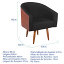Ver imagem 3 de Poltrona Jade Decorativa Moderna Sala de Estar Quarto Escritório Conforto Corano Nozes e Suede Pés P