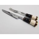 Ver imagem 6 de Faca e Garfo Urutu Inox 5P. Gaúcha Churrasco Chifre Osso