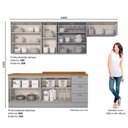 Ver imagem 2 de Cozinha Compacta 5 Peças Com Aéreo 3 Portas Com Vidro Amy Casa 812