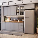 Ver imagem 1 de Cozinha Compacta 5 Peças Com Aéreo 3 Portas Com Vidro Amy Casa 812
