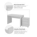 Ver mais imagens de Conjunto Escrivaninha Office Mesa 120cm e Gaveteiro 3 Gavetas com Rodízios Cali Branco