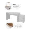 Ver imagem 7 de Conjunto Escrivaninha Office Mesa 120cm e Gaveteiro 3 Gavetas com Rodízios Cali Branco
