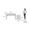Ver imagem 4 de Conjunto Escrivaninha Office Mesa 120cm e Gaveteiro 3 Gavetas com Rodízios Cali Branco