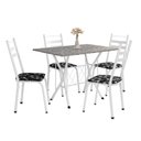 Ver imagem 1 de Conjunto De Mesa Itália Com 4 Cadeiras 1,20m Artefamol Branco/ Granitado
