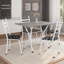 Ver imagem 5 de Conjunto De Mesa Itália Com 4 Cadeiras 1,20m Artefamol Branco/ Granitado