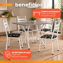 Ver imagem 6 de Conjunto de Mesa Itália com 4 Cadeiras 1,20m Artefamol Branco/ Granitado