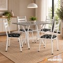 Ver imagem 2 de Conjunto de Mesa Itália com 4 Cadeiras 1,20m Artefamol Branco/ Granitado