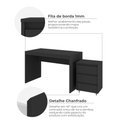 Ver mais imagens de Conjunto Escrivaninha Office Mesa 120cm e Gaveteiro 3 Gavetas com Rodízios Cali Preto