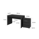 Ver imagem 5 de Conjunto Escrivaninha Office Mesa 120cm e Gaveteiro 3 Gavetas com Rodízios Cali Preto