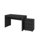 Ver imagem 3 de Conjunto Escrivaninha Office Mesa 120cm e Gaveteiro 3 Gavetas com Rodízios Cali Preto