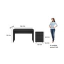 Ver imagem 4 de Conjunto Escrivaninha Office Mesa 120cm e Gaveteiro 3 Gavetas com Rodízios Cali Preto