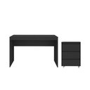 Ver imagem 2 de Conjunto Escrivaninha Office Mesa 120cm e Gaveteiro 3 Gavetas com Rodízios Cali Preto