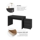 Ver imagem 7 de Conjunto Escrivaninha Office Mesa 120cm e Gaveteiro 3 Gavetas com Rodízios Cali Preto