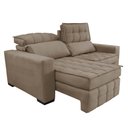 Ver imagem 7 de Sofá Retrátil e Reclinável 2,00M Molas Ensacadas e Costura Tripla Cama Inbox Nobre Suede Bege