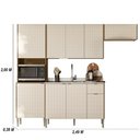 Ver imagem 3 de Cozinha Completa Soul com Balcão para Pia 9 Portas Nicho P/ Micro-ondas Mdp 2,49m - Freijó/soft
