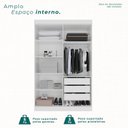 Ver imagem 2 de Guarda-Roupa Ubatuba Plus 4 Portas 3 Gavetas Branco/Neve