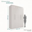 Ver imagem 4 de Guarda-Roupa Ubatuba Plus 4 Portas 3 Gavetas Branco/Neve