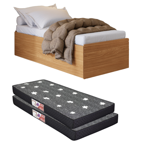 Cama Bicama Auxiliar Vira Casal 2 Colchão Solteiro Matrix:nature