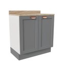Ver imagem 1 de Balcão Planejado 2 Portas 80cm com Tampo Arizona CabeCasa MadeiraOriginals Branco/Cinza