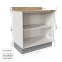 Ver imagem 3 de Balcão Planejado 2 Portas 80cm com Tampo Arizona CabeCasa MadeiraOriginals Branco/Cinza
