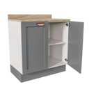 Ver imagem 2 de Balcão Planejado 2 Portas 80cm com Tampo Arizona CabeCasa MadeiraOriginals Branco/Cinza