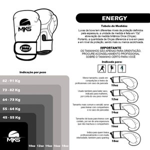 Luva de Boxe Mks Combat Energy V2 10 Oz