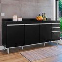 Ver imagem 1 de Balcão de Cozinha G96 4 Portas 1 Prateleira MDP-BP 180cm Preto