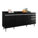 Ver imagem 5 de Balcão de Cozinha G96 4 Portas 1 Prateleira MDP-BP 180cm Preto
