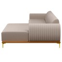 Ver imagem 6 de Sofá 2,55M 4 Lugares com Chaise Direito Pés Gold Molino C-107 Linho Bege