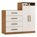 Ver imagem 1 de Cômoda Sapateira Áurea Amêndola Touch Off White – Demóbile