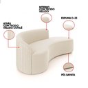 Ver imagem 3 de Sofá 3 Lug Orgânico 220cm Morgan e 2 Poltronas Giratória Lua Cotelê/veludo Bege D03 - D’Rossi