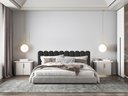 Ver imagem 4 de Cabeceira Nuvem Preta Modular Estofada Para Cama Box Casal - 7 módulos