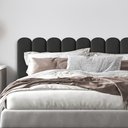 Ver imagem 1 de Cabeceira Nuvem Preta Modular Estofada Para Cama Box Casal - 7 módulos