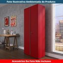 Ver imagem 3 de Armário Alto 2 Portas Pandin 80 Cm (largura) Inmetro Estrutura e Portas Aço Vermelho C- Chave