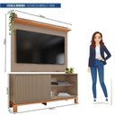 Ver imagem 3 de Rack com Painel Ate 55 Polegadas Mondrian com Cristaleira com LED Mondrian Bege/White